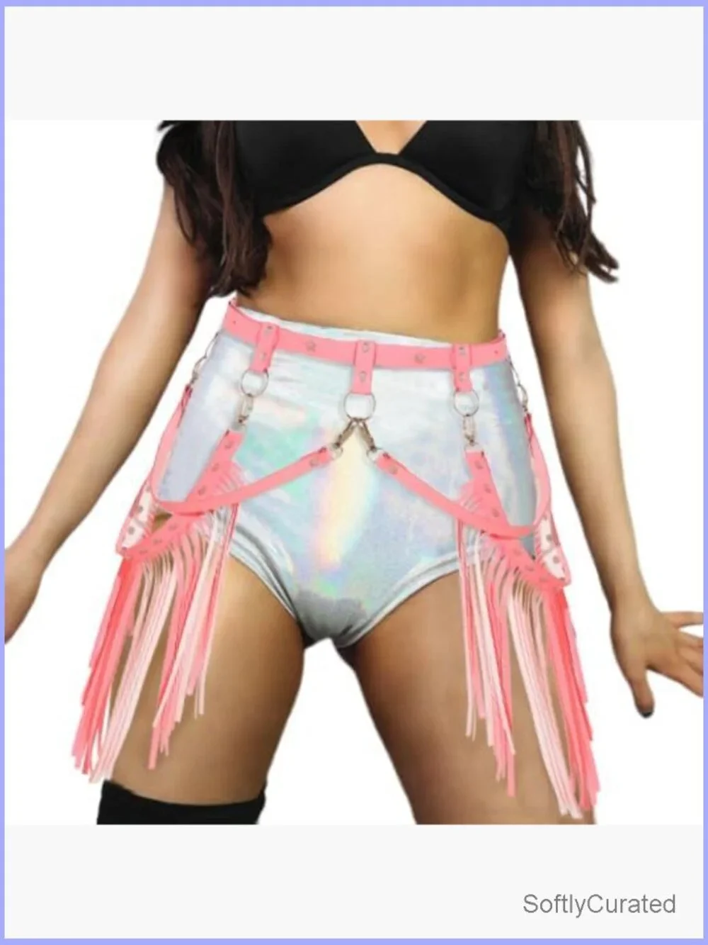 Fringe Cowgirl Western Belt PU Leather Tassel Rave Belt Adjustable